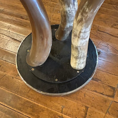 Accent Table, Steer Horn Legs and Mosaic Top, Round