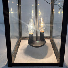 Exterior Wall Sconce Lantern Style, Black Steel and Glass, Sku 033720