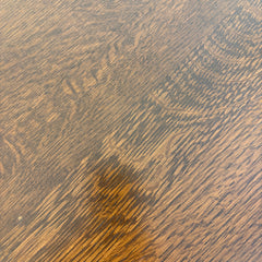 Stickley Round Coffee Table Dark Oak w/ Marquetry Detail, Sku 033990