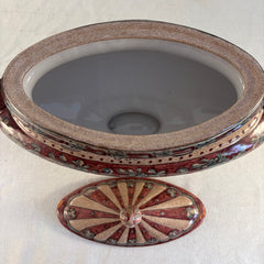 Biagioli Italian Hand Painted Ceramic Lidded Compote, Sku 033854