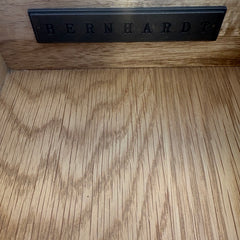 Bernhardt "Aurelia" 3 Drawer Nightstand w/ Champagne Silver Leaf Drawer Fronts & Ebonized Finish, Sku 033679