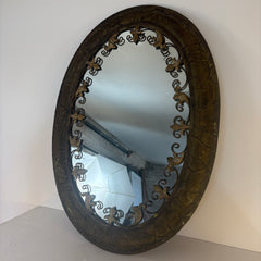 Oval Mirror, Metal Frame with Filagree Detail, Sku: 033442