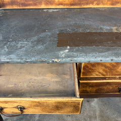 Primitive Possum Belly Wood/Metal Flour Bin Hutch, Sku: 033447