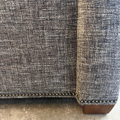 Essentials by Century Charcoal Tweed Armchair w/ Notched Style Track Arm & Bottom Trim, Sku 033784