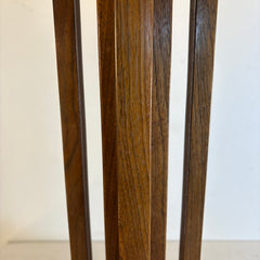 Mission Style Stained Glass Lamp Handmade Walnut Bases by Artist, John May, Sku: 033655