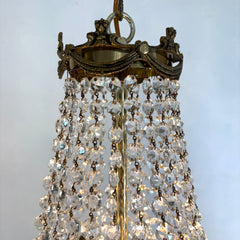Regency Style Crystal Basket Chandelier, 1950's - 1960's, SKU 033708