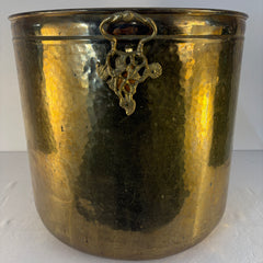 Large Brass Planter or Wood Barrel, Sku:033437
