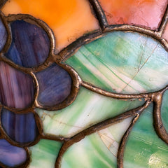 Tiffany Inspired Leaded Glass Hanging Light Fixture , Sku 034045