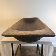 Antique Dough Trough Handcrafted with Paddle Like Handles, Sku 033910