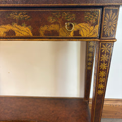Maitland Smith Hand Painted Console Table with 1 Drawer and Lower Shelf, Sku 033051