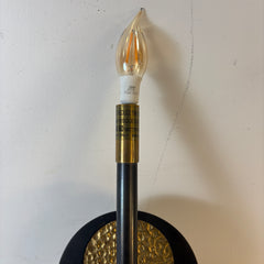 Pair of Black & Brass Candlestick Wall Lights, Sku: 033484
