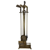 Brass Golf Themed Fireplace Five Piece Tool Set, Brushed Brass, Sku 033085
