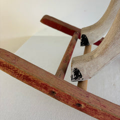 Antique Rocking Horse w/ Leather Ears & Glass Eyes, Sku 033895