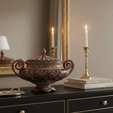 Biagioli Italian Hand Painted Ceramic Lidded Compote, Sku 033854