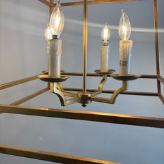 Neiman Marcus Carter Lantern Pendant Gold Finish 4 Socket Candle Design, Sku 033865