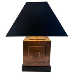 Table Lamp with Dimpled Copper Base, Sku 033860