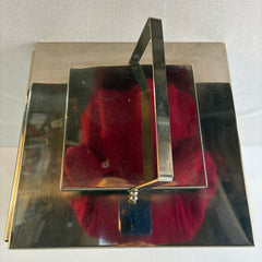 Decorative Square Lantern with Glass Panels, Top Handle, Nickel, Sku 033346