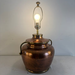 Chapman 1986 Hammered Copper Lamp Base w/ Brass Accents, Shade not included, Sku 033988