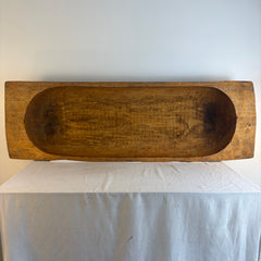 Antique Wood Dough Trough with Paddle Like Handles Handcrafted, Sku 033909