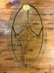 La Barge Coffee Table, Brass, Oval, Glass, Sku: S32148