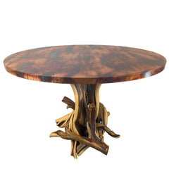 Chris Jafferis' Copper Top Entry Table, One of a Kind Mesquite Wood Base, Sku: 033441