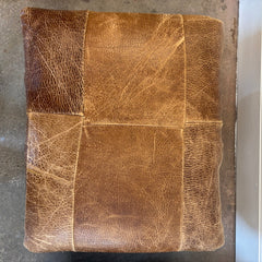 Unique Patchwork Leather Ottoman, Sku 033847
