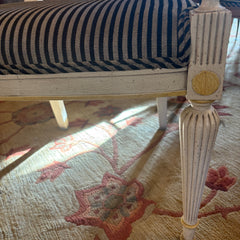 Set of 6 Dining Chairs, Wood, Striped Upholstery, Sku: 033389
