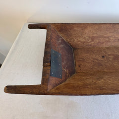 Vintage Wood Dough Trough with Metal Patch and Peg Handles, Sku 033908