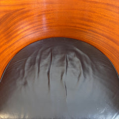 Aleph Mahogany & Leather 80's Bucket Chairs by Philippe Stark, Sku 033927