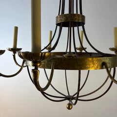 Chandelier, Eight-Arm, Mixed Metal Finish, Mottled Patina, Sku: 033331