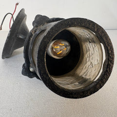 Exterior Wall Lantern, Cast Metal and Ripple Glass, Black Finish, Sku: 033459