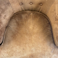 Set of 4 Brown Suede Armchairs w/ Casters, Sku 033849