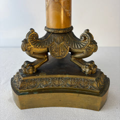 Candleholder, Antique, 6 Arm Tapered, Metal and Stone, Ornate, Sku: 033333