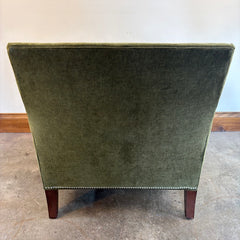 Sherril Moss Green Velvet Armchair w/ Nailhead Detail, Sku 033781
