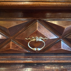 Extra Large Antique Wardrobe Cabinet, Lower Drawer, Double Door, Diamond Motif, Sku: 033509