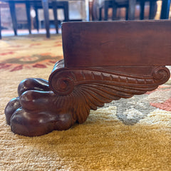 Antique American Empire Mahogany Clawfoot Pedestal Table, Sku 033822