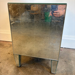 Pair of RH Teen Mirrored Nightstands with 2 Drawers Elevated on Slender Legs, Sku 034054