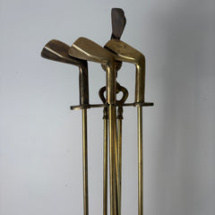 Brass Golf Themed Fireplace Five Piece Tool Set, Brushed Brass, Sku 033085