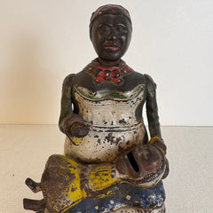 Antique Cast Iron Non-Functioning Mechanical Bank w/ Mama and Baby, Sku 033823