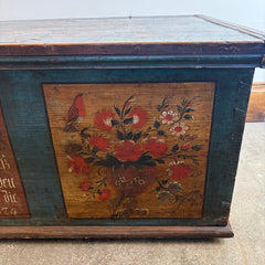 1874 German Antique Blanket Chest, Sku 033680