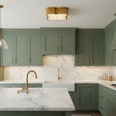 Aerin Bolsena Flush Mount Fixture with Clover Shape in Gold Leaf Finish, Sku 033884
