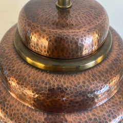 Chapman 1986 Hammered Copper Lamp Base w/ Brass Accents, Shade not included, Sku 033989.