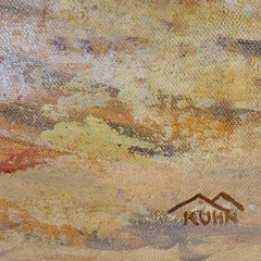 Original Art, Acrylic on Canvas Signed by Artist, Kuhn, "Waterbreak" Horse, Cowboy, Mule, Sku: 033464