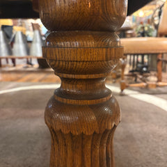 Antique Quarter Sawn Oak Dining Table on Casters, Sku 033636