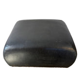 Leather Ottoman, Cushion Style, Black with Nail Head Detail, Sku 033361