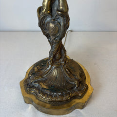 Pair Ornate Table Lamps, Four Arm Plus Additional Central Socket, Ornate Brass, Sku 033345