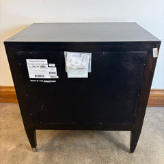 Bernhardt "Aurelia" 3 Drawer Nightstand w/ Champagne Silver Leaf Drawer Fronts & Ebonized Finish, Sku 033679