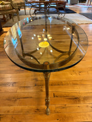 La Barge Coffee Table, Brass, Oval, Glass, Sku: S32148