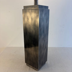 BZ Visual Comfort Square Brushed Steel Table Lamp