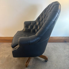 Hancock & Moore Tufted Black Leather Swivel Executive Desk Chair, Sku: 033710